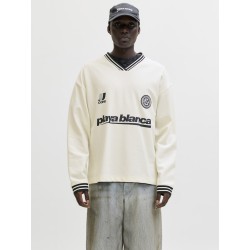 JACK & JONES Club Football langærmet bluse - Cloud Dancer