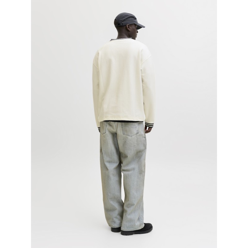 JACK & JONES Club Football langærmet bluse - Cloud Dancer