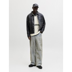 JACK & JONES Club Football langærmet bluse - Cloud Dancer