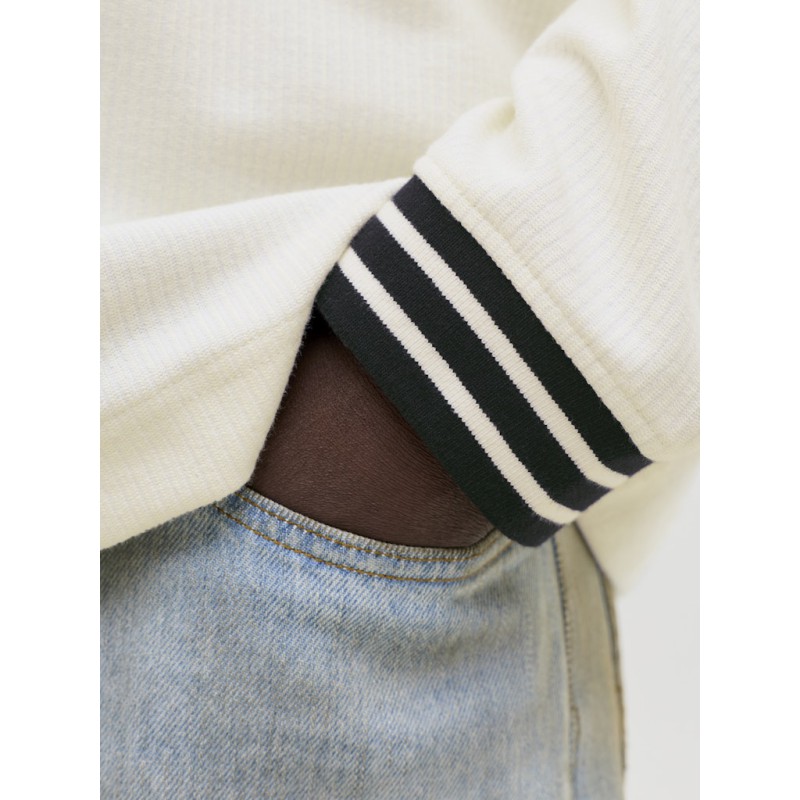 JACK & JONES Club Football langærmet bluse - Cloud Dancer