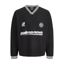 JACK & JONES Club Football langærmet bluse - Black