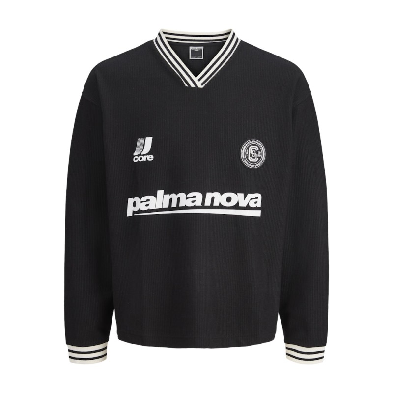 JACK & JONES Club Football langærmet bluse - Black