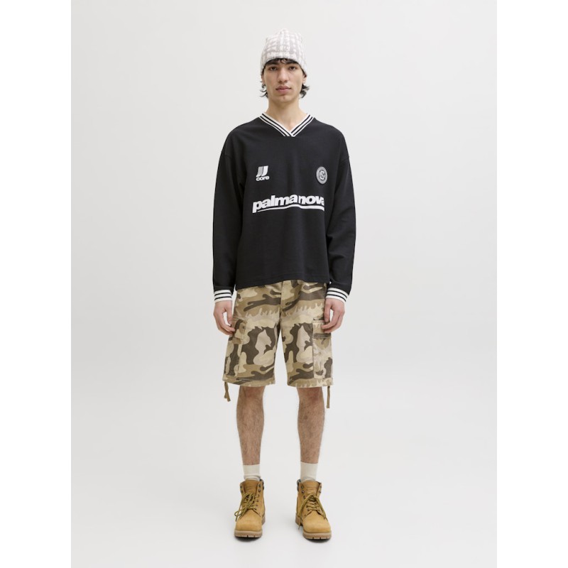 JACK & JONES Club Football langærmet bluse - Black