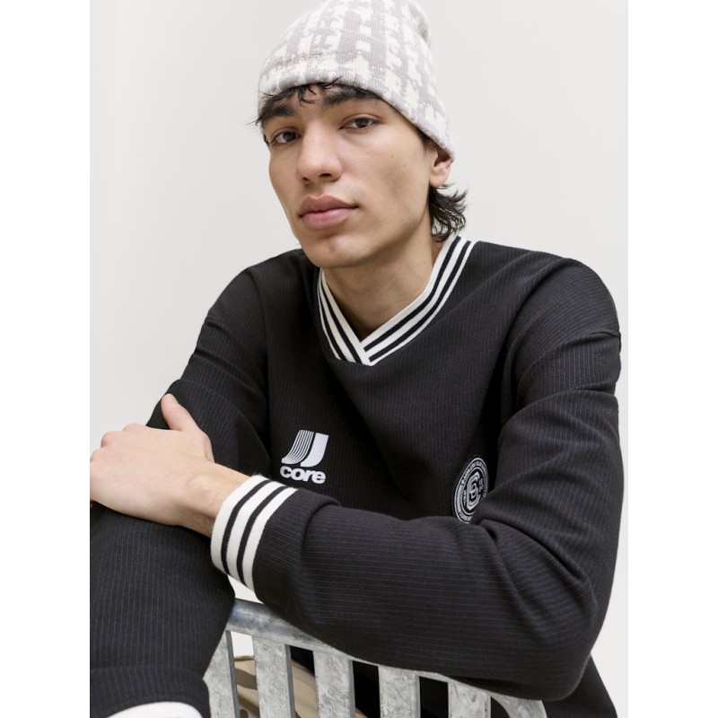 JACK & JONES Club Football langærmet bluse - Black