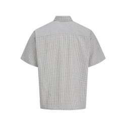 JACK & JONES  Dazur Seersucker Ternet Kortærmet Skjorte - Antique White