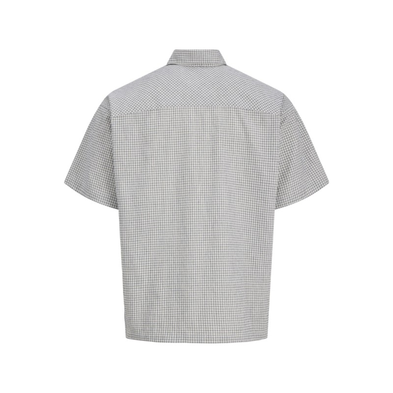 JACK & JONES  Dazur Seersucker Ternet Kortærmet Skjorte - Antique White