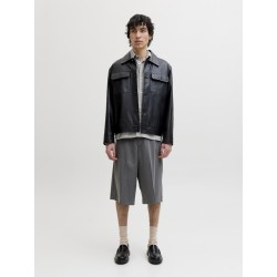 JACK & JONES  Dazur Seersucker Ternet Kortærmet Skjorte - Antique White