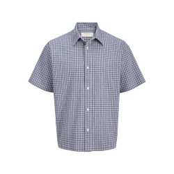 JACK & JONES  Dazur Seersucker Ternet Kortærmet Skjorte - Blueing