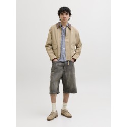 JACK & JONES  Dazur Seersucker Ternet Kortærmet Skjorte - Blueing