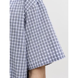 JACK & JONES  Dazur Seersucker Ternet Kortærmet Skjorte - Blueing