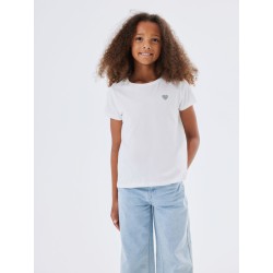 NAME IT Kids Violine T-shirt - White Alyssum