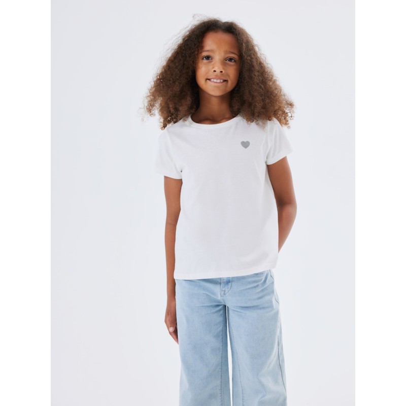 NAME IT Kids Violine T-shirt - White Alyssum