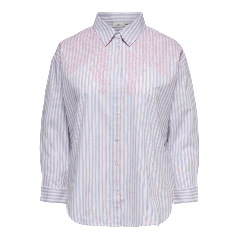 ONLY CARMAKOMA Liah langærmet Blonde skjorte - Bright White