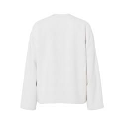 PIECES Sadie langærmet bluse - Cloud Dancer