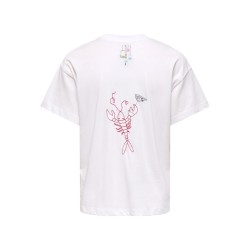 ONLY Emmima kortærmet t-shirt - Bright White w. Emmina too much front