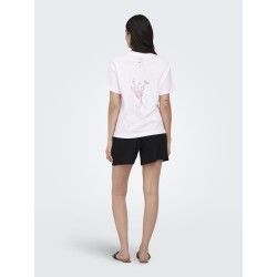 ONLY Emmima kortærmet t-shirt - Bright White w. Emmina too much front