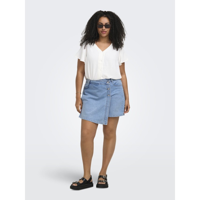 ONLY CARMAKOMA Lesly denim shorts - Light Blue Denim