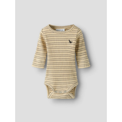 NAME IT BABY Herbert langærmet body - Silver Lining