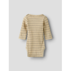 NAME IT BABY Herbert langærmet body - Silver Lining