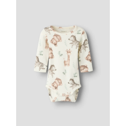 NAME IT BABY Hanimal langærmet body - Coconut Milk