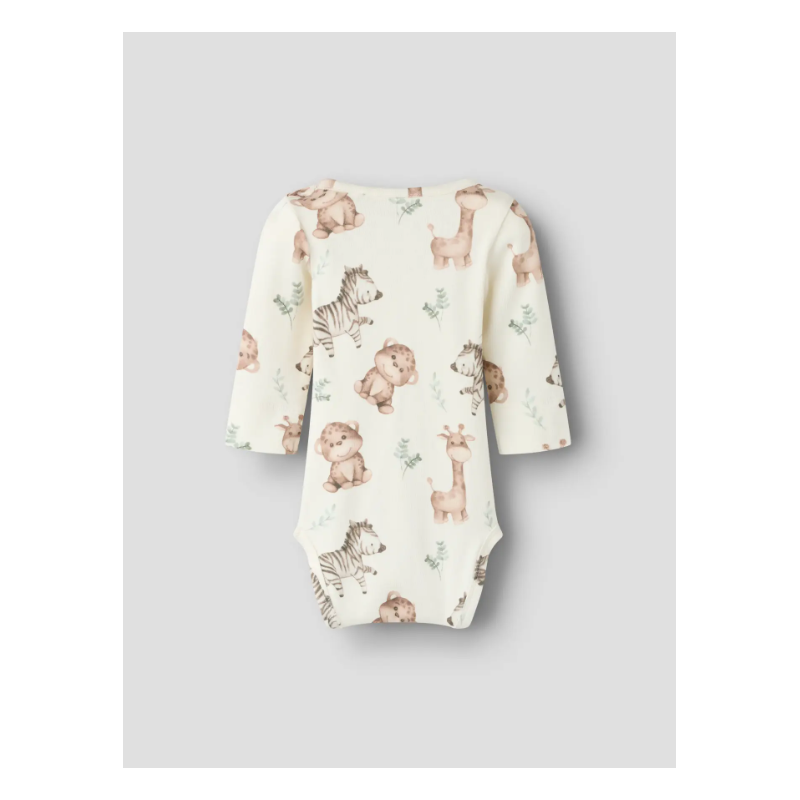 NAME IT BABY Hanimal langærmet body - Coconut Milk