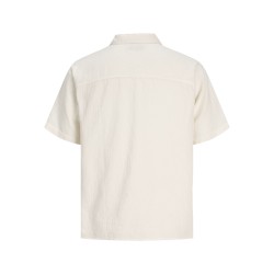 JACK & JONES Montauk wavy texture kortærmet skjorte - Cloud Dancer