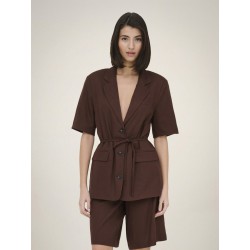 JDY Naomi hør kortærmet blazer - Chicory Coffee