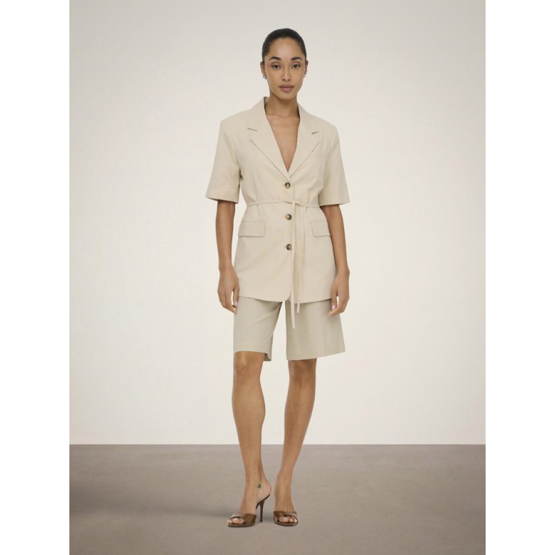 JDY Naomi hør kortærmet blazer - Wheat
