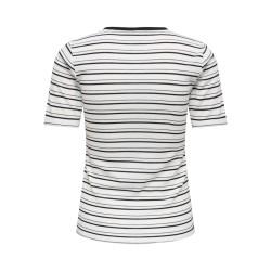 ONLY Elli Rib kortærmet T-shirt - Cloud Dancer