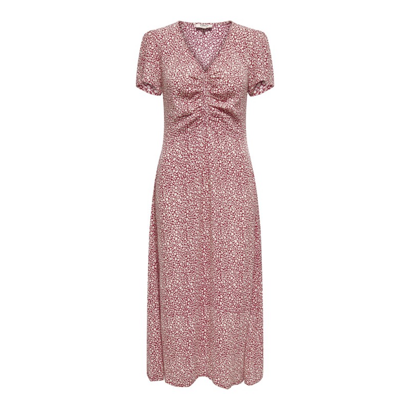 ONLY Ancona kortærmet kjole - Brick red