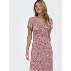 ONLY Ancona kortærmet kjole - Brick red