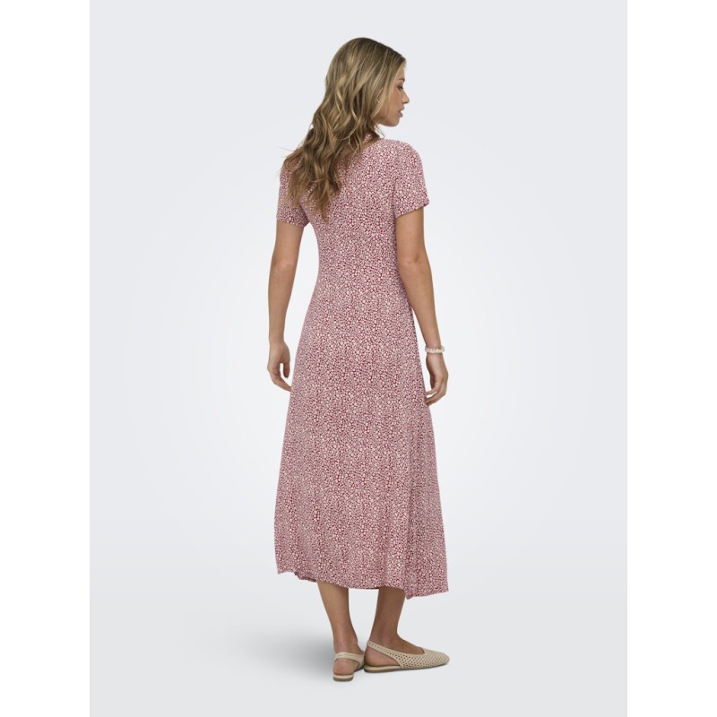 ONLY Ancona kortærmet kjole - Brick red