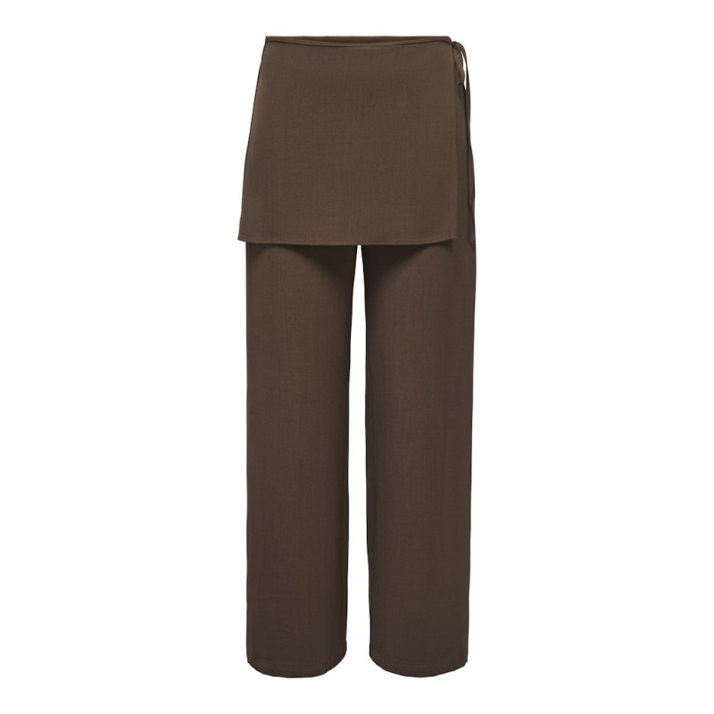 ONLY Bretty skirt detail bukser - Chocolate Brown