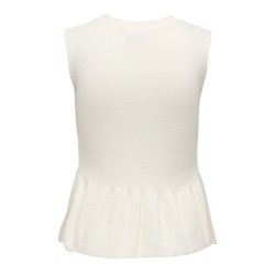 JDY Rhea kortærmet peplum top - Cloud Dancer