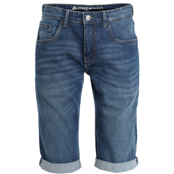 FINESMEKKER Dominic Denim capri shorts - Dark Stonewash