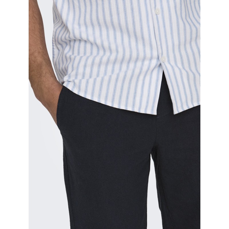 ONLY & SONS Linus Hør Bukser - Dark Navy