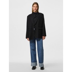 PIECES kamil langærmet loose blazer - Black