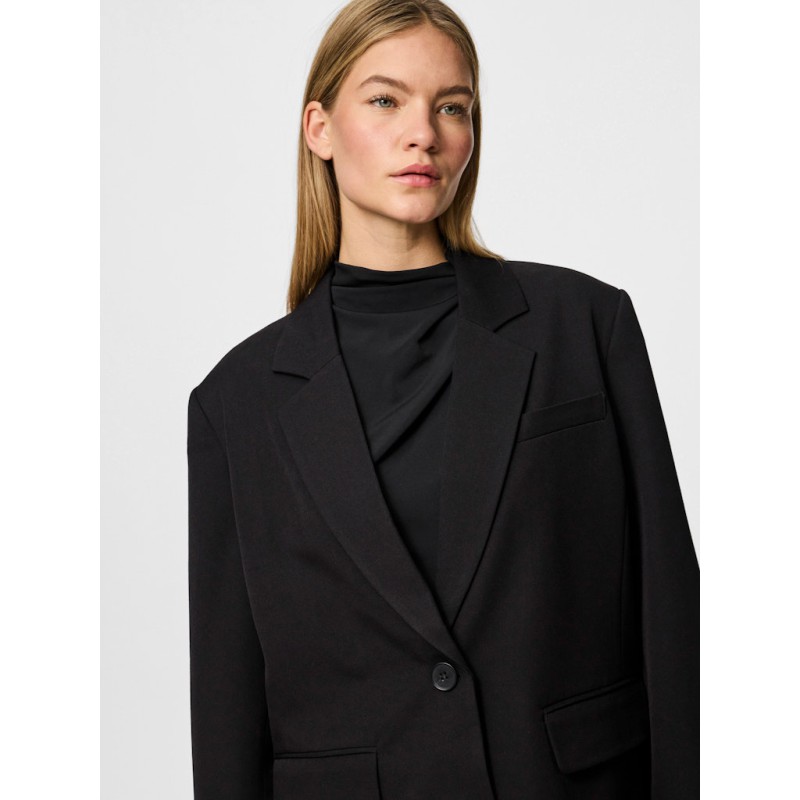 PIECES kamil langærmet loose blazer - Black