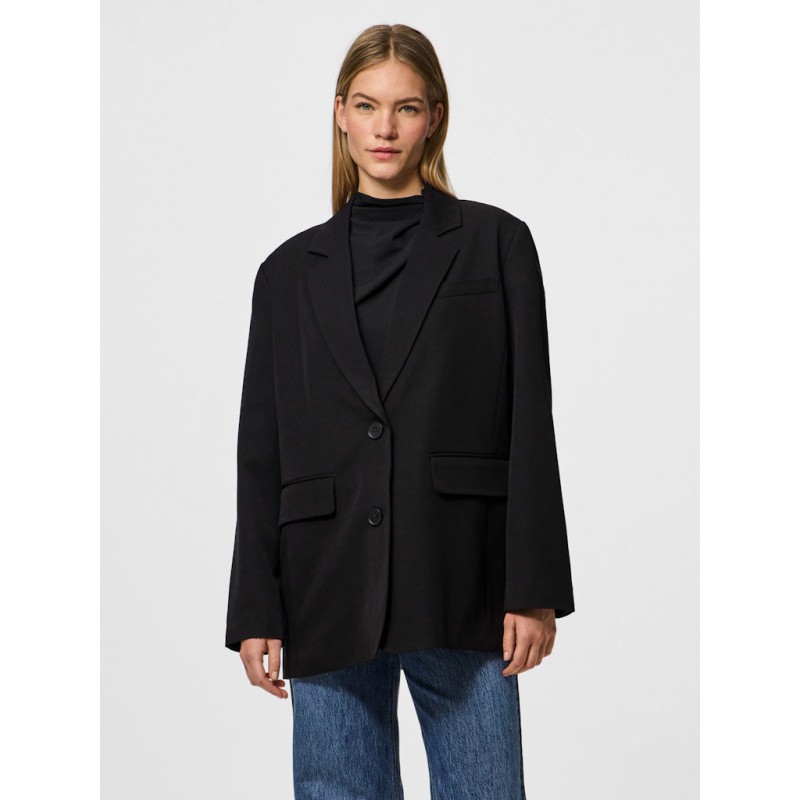 PIECES kamil langærmet loose blazer - Black