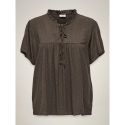 JDY Lima Life kortærmet Top - Chocolate Brown