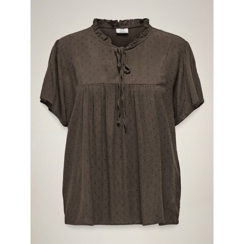 JDY Lima Life kortærmet Top - Chocolate Brown