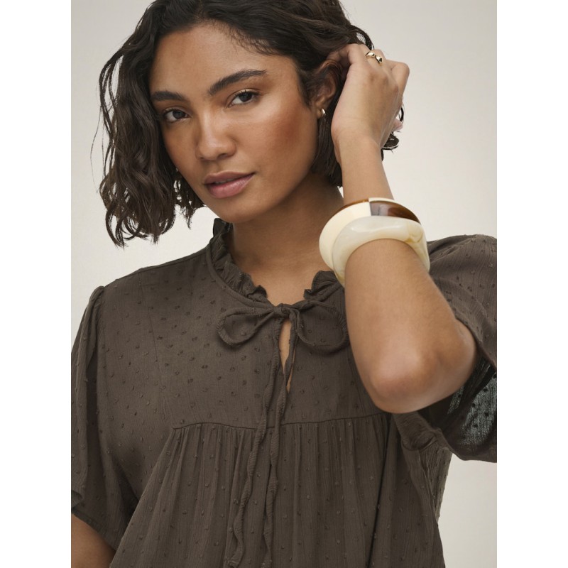 JDY Lima Life kortærmet Top - Chocolate Brown