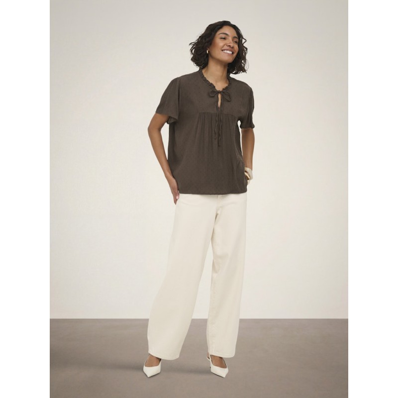 JDY Lima Life kortærmet Top - Chocolate Brown