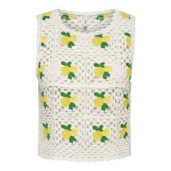 ONLY Emma kortærmet strikket top - Birch