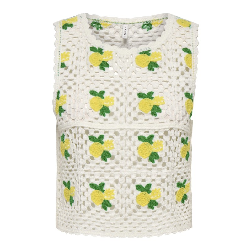 ONLY Emma kortærmet strikket top - Birch