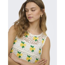 ONLY Emma kortærmet strikket top - Birch