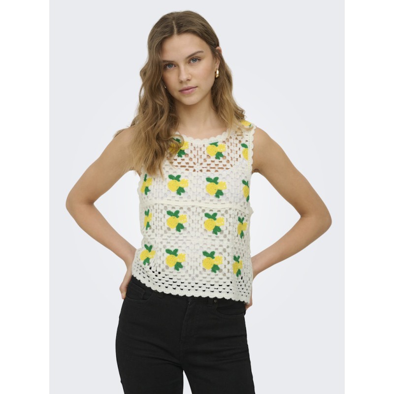 ONLY Emma kortærmet strikket top - Birch