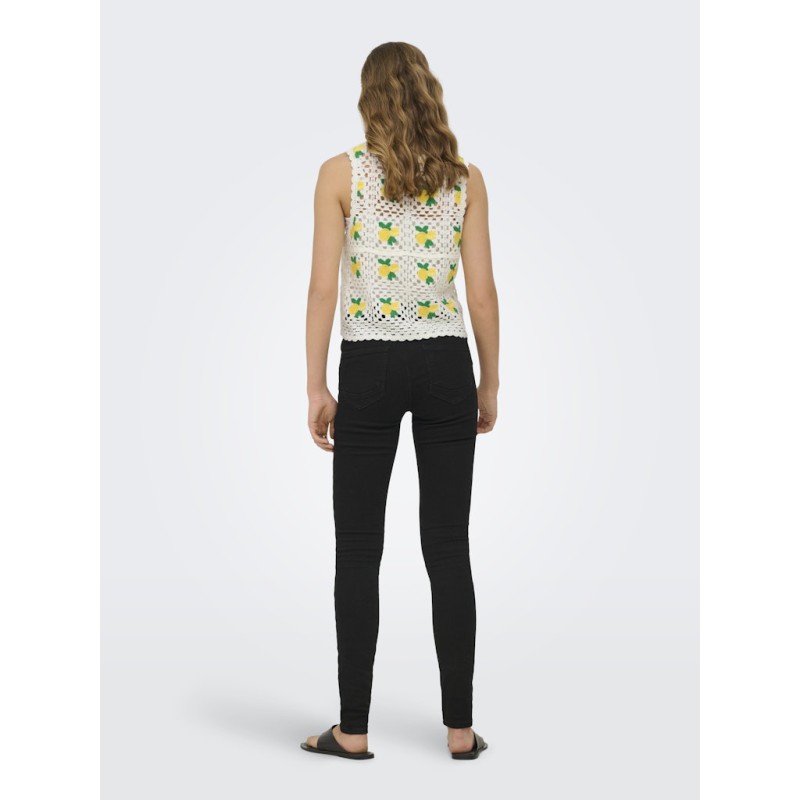 ONLY Emma kortærmet strikket top - Birch