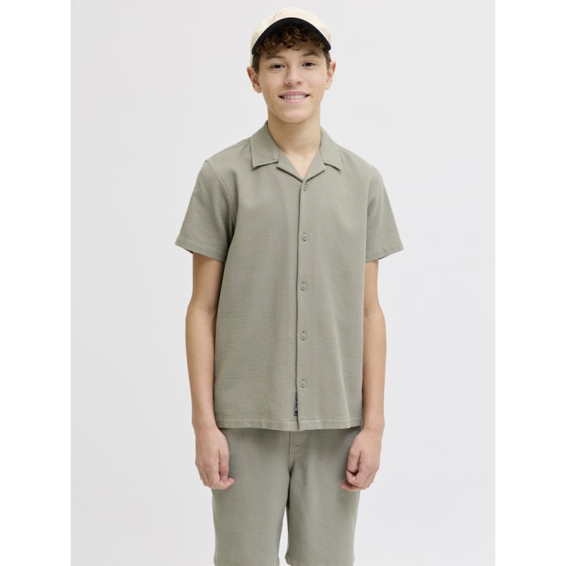 JACK & JONES JUNIOR Global waffle resort kortærmet skjorte - Vetiver