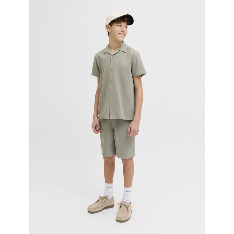 JACK & JONES JUNIOR Global waffle resort kortærmet skjorte - Vetiver